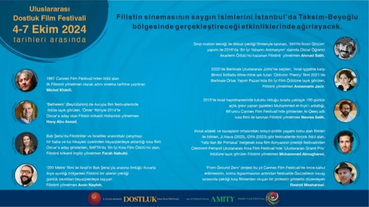 Filistinli Yönetmenler Dostluk Film Festivali’nde Buluşuyor