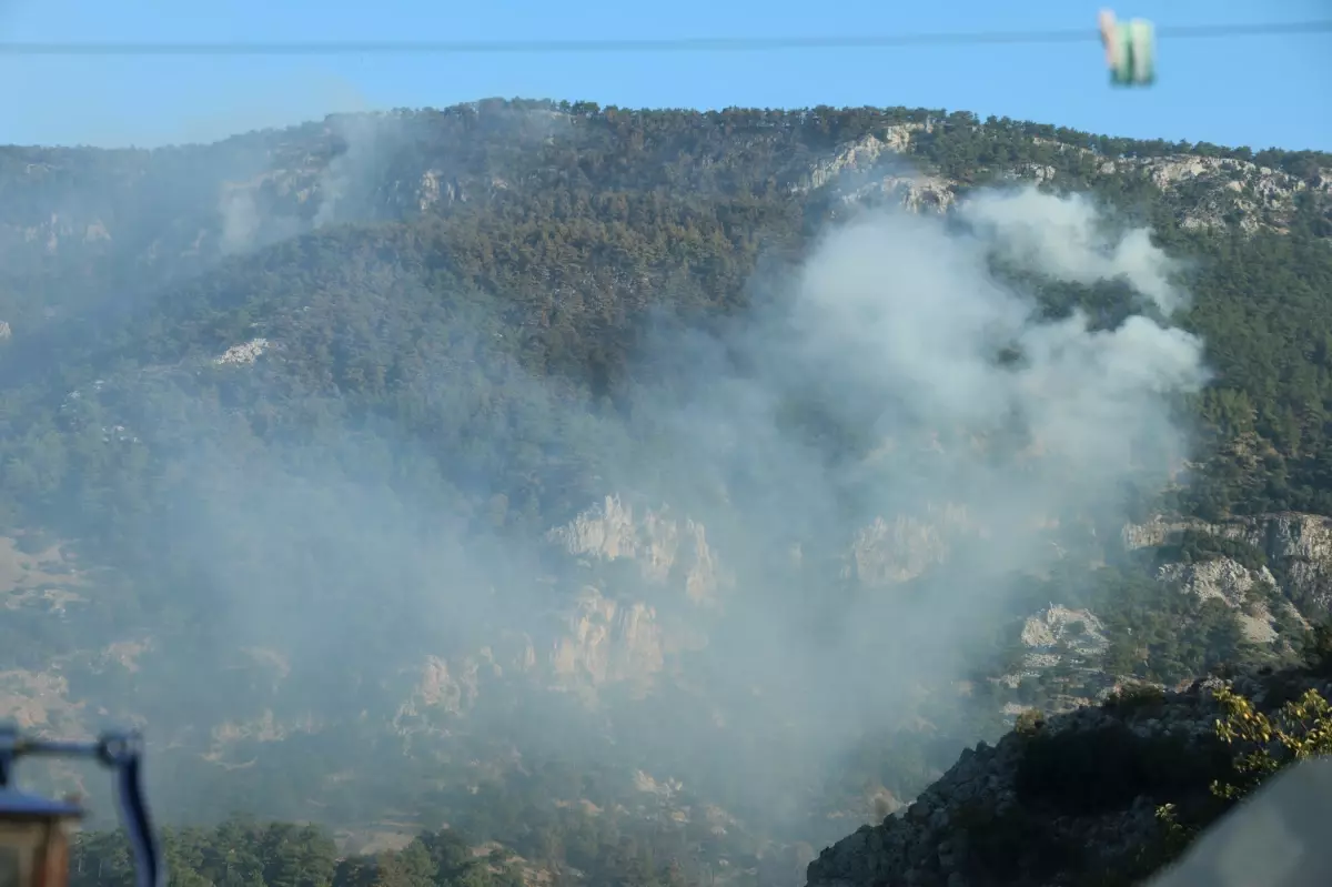 Muğla’daki orman yangınına hava araçları müdahale ediyor